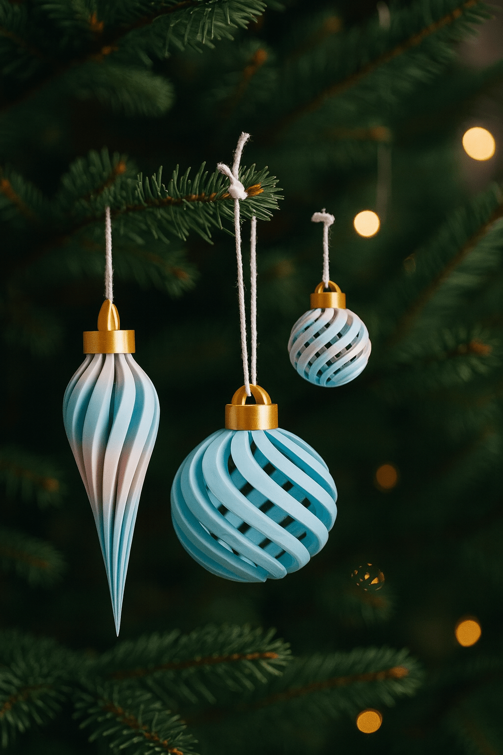 3 Pack Christmas Ornaments 3 Sizes - Rocket Forge 3D