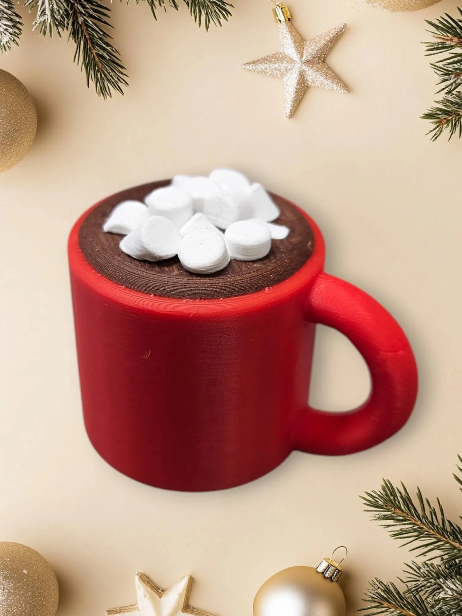 Hot Cocoa Mug w/ Marshmallows STL | Cute 3D Print | Keychain & Mini Decor | Coffee Cup File - Rocket Forge 3D
