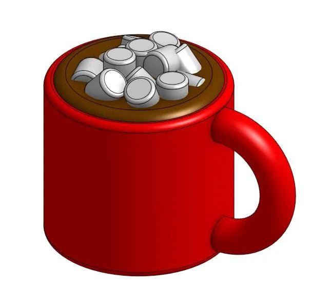 Hot Cocoa Mug w/ Marshmallows STL | Cute 3D Print | Keychain & Mini Decor | Coffee Cup File - Rocket Forge 3D