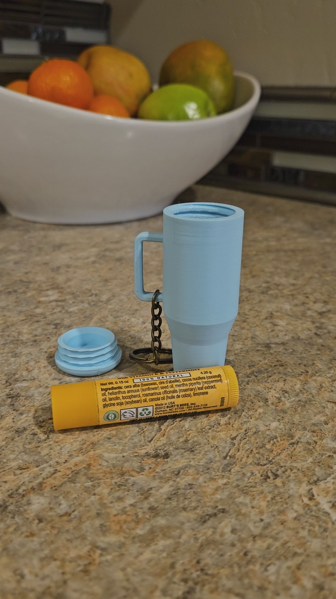 Mini Hydro-Jug Chapstick Holder Keychain — STL File Download — 3D Printable Accessory