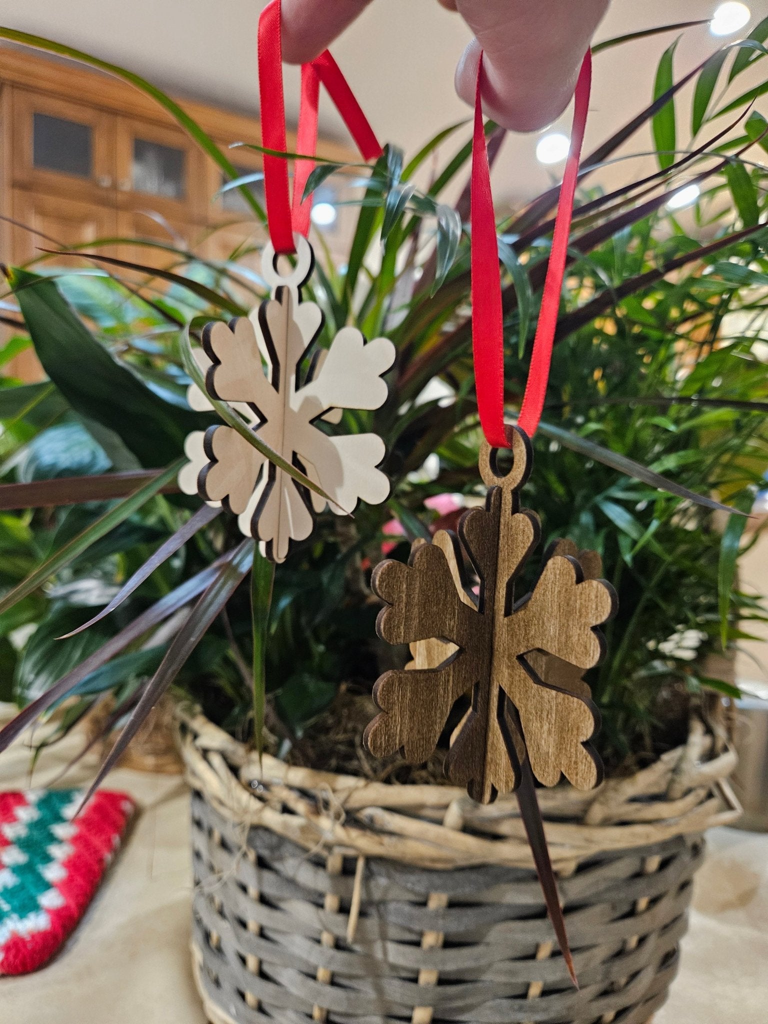 Rustic Laser - Cut Snowflake Ornaments (Light + Dark Options) - Rocket Forge 3D