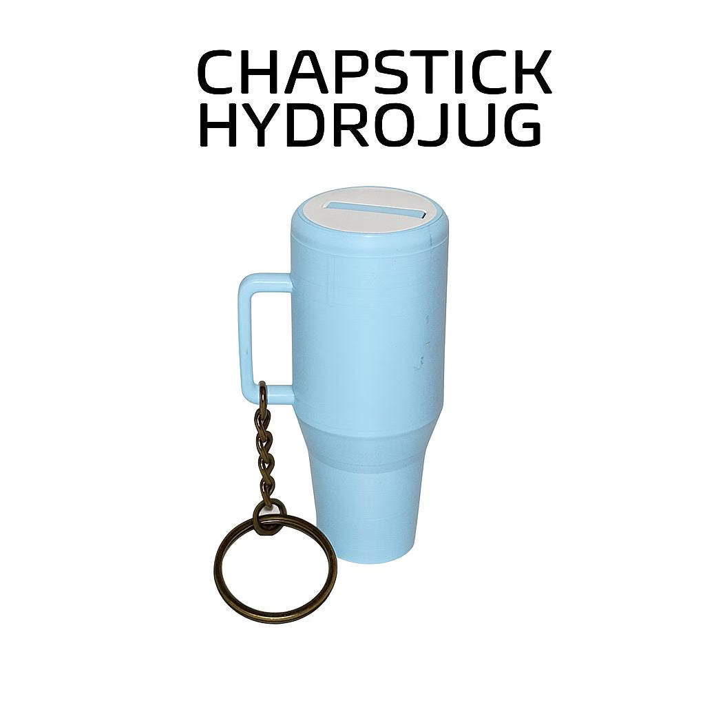 Mini Hydro-Jug Chapstick Holder Keychain — STL File Download — 3D Printable Accessory